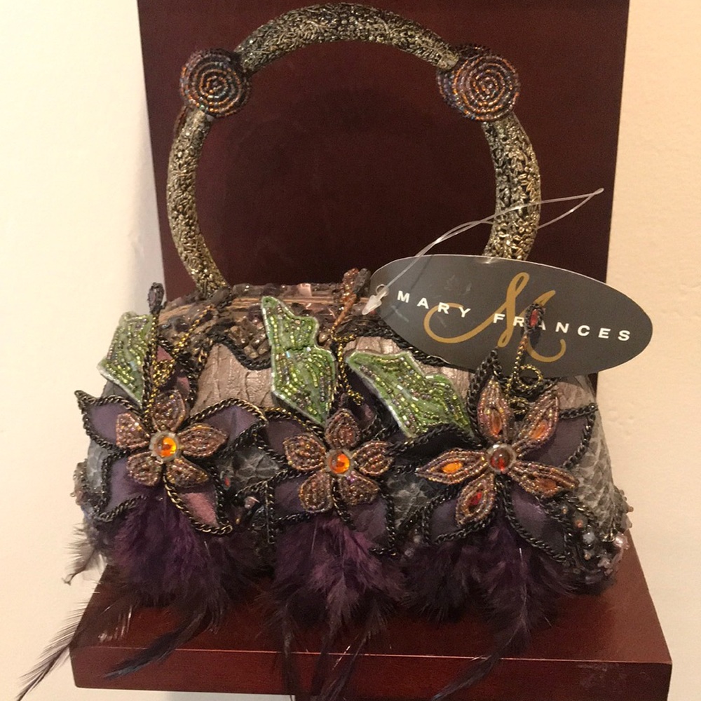 Mary Frances SkinBeaded with Feathers Lilac Purple